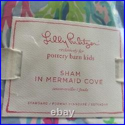 Pottery Barn Kids Lilly Pulitzer Reversible Mermaid Cove Twin Comforter &Sham