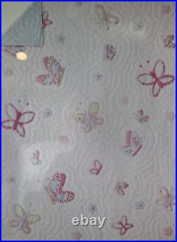 Pottery Barn Kids Lindsey butterfly quilt twin pink New