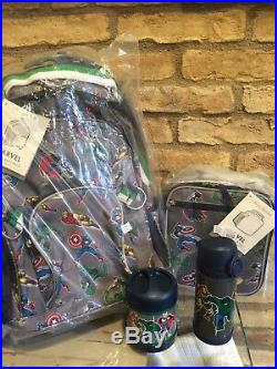 Pottery Barn Kids MARVEL Rolling Backpack Lunch Box Water Bottle Thermos New