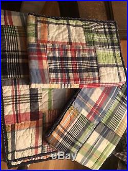 Pottery Barn Kids Madras Full Queen Quilt 2 Standard Shams (2 Sets Available)
