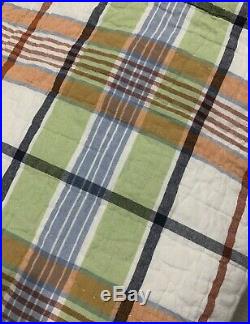 Pottery Barn Kids Madras Plaid Twin Quilt and Sham