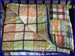 Pottery Barn Kids Madras Plaid Twin Quilt and Sham