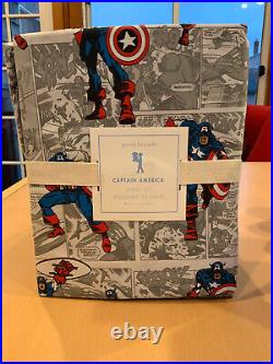 Pottery Barn Kids- Marvel Captain America Twin Sheet Set- New