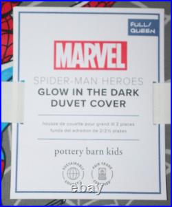 Pottery Barn Kids Marvel Spider-Man Glow in the Dark Duvet Cover Full/Queen