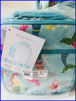 Pottery Barn Kids Mermaid Large Backpack Lunchbox Water Bottle Set Mackenzie New