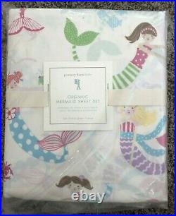 Pottery Barn Kids Mermaid Organic Sheet Set & Pillowcases FULL NLA NWT