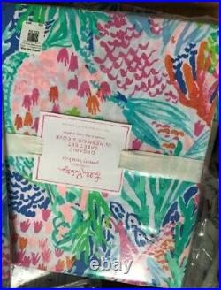 Pottery Barn Kids Mermaids Cove Sheet Set Pink Full Lilly Pulitzer 4pc New