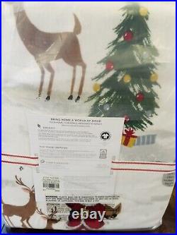 Pottery Barn Kids Merry Santa Queen Sheet Set Christmas Organic COTTON Flannel