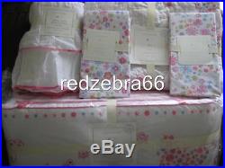 Pottery Barn Kids Mia Butterfly Floral Crib Quilt Bumper Sheets Skirt Set 5-PC
