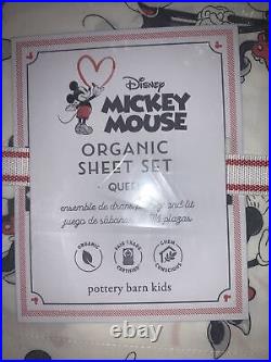 Pottery Barn Kids Mickey Mouse Queen Organic Sheet Set