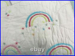 Pottery Barn Kids Molly Rainbow Twin Blush Pink Quilt