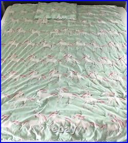 Pottery Barn Kids Molly Unicorn Dream Puff Quilt comforter & Sham TWIN 68X86