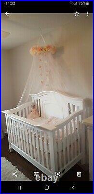 Pottery Barn Kids Monique Lhuillier Blush Pink Ethereal Tulle Crib Bedding