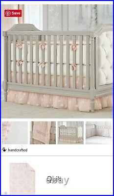 Pottery Barn Kids Monique Lhuillier Blush Pink Ethereal Tulle Crib Bedding