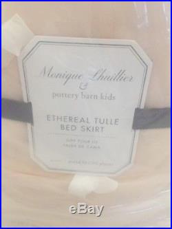 Pottery Barn Kids Monique Lhuillier Ethereal Blush Pink Queen Tulle bed skirt 16