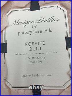 Pottery Barn Kids Monique Lhuillier Rosette Toddler Quilt Blush Pink #7965M