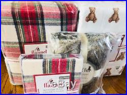 Pottery Barn Kids Morgan FULL QUEEN Duvet Teddy Bear Sheet Set Shams Christmas