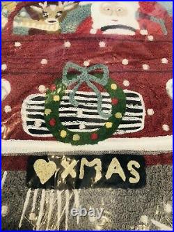 Pottery Barn Kids Morgan Queen Duvet Santa Sheet Set Sham Pillow Christmas Decor