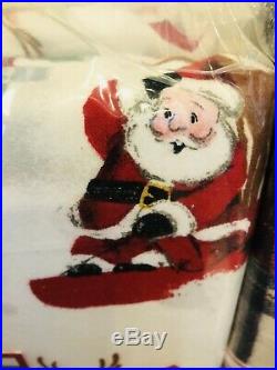 Pottery Barn Kids Morgan Queen Duvet Shams Santa Sheet Set Christmas Ho Ho Ho