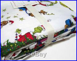 Pottery Barn Kids Multi Color The Grinch And Max Flannel Cotton Twin Duvet Cover