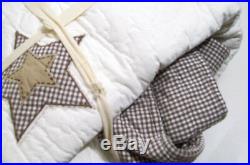 Pottery Barn Kids Multi Colors Brown Gingham Brown Star Holden Twin Quilt New