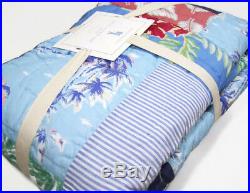 Pottery Barn Kids Multi Colors Bryce Vintage Surf Palm Tree Leaf Twin Quilt New