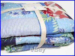 Pottery Barn Kids Multi Colors Bryce Vintage Surf Palm Tree Leaf Twin Quilt Sham