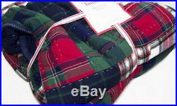 Pottery Barn Kids Multi Colors Christmas Holiday Madras Plaid Twin Quilt New
