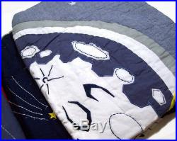 Pottery Barn Kids Multi Colors Colton Astronaut Space Rocket Space Twin Quilt