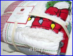 Pottery Barn Kids Multi Colors Holiday Peanuts Snoopy Wood Stock Twin Quilt New