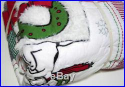 Pottery Barn Kids Multi Colors Holiday Peanuts Snoopy Wood Stock Twin Quilt Sham