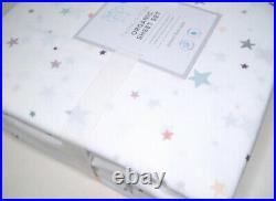 Pottery Barn Kids Multi Colors Organic Cotton Twinkle Star Queen Sheet Set New