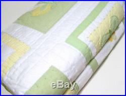 Pottery Barn Kids Multi Colors Yellow Green Spring Butterfly Flower Twin Quilt