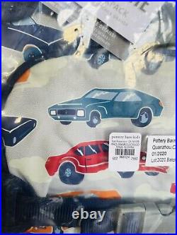 Pottery Barn Kids Muscle Cars Large Backpack Lunch Box Set No Mono Glow N Dark