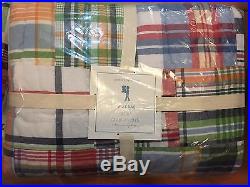 Pottery Barn Kids NEW Madras TWIN Quilt Multi-Color Plaid Patchwork