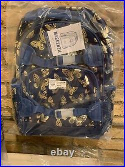 Pottery Barn Kids Navy Gold Butterfly Large Backpack Lunchbox Water Bottle Set