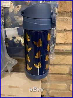 Pottery Barn Kids Navy Gold Foil Butterfly Backpack Lunchbox Water Bottle Set