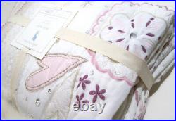 Pottery Barn Kids Nicki Embellished Sequin Shimmer Floral Twin Quilt Euro Sham