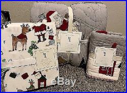 Pottery Barn Kids North Pole Santa Holiday TWIN quilt sham sheets Christmas