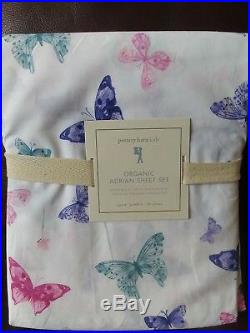 Pottery Barn Kids Organic Adrian Sheet Set Queen Butterfly White Multi Colors