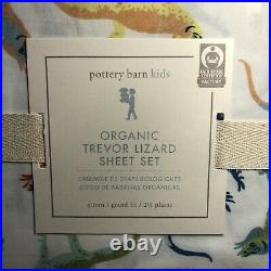 Pottery Barn Kids Organic Cotton Trevor Lizard Queen Sheet Set New Colorful Set
