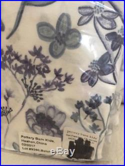 Pottery Barn Kids Organic Hazel Queen Sheet Set Floral Butterfly Lavender Blue