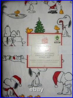 Pottery Barn Kids Organic Peanuts Snoopy Cotton Holiday Full Sheet Set
