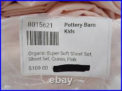Pottery Barn Kids Organic Super Soft Sheet Set Pure Cotton Queen Pink #9805K