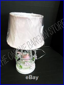 Pottery Barn Kids PBK Birdcage Complete Lamp bedside table Floral Girl White