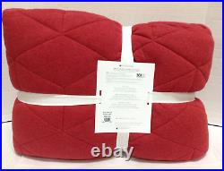Pottery Barn Kids PBK Heathered Jersey Bed Quilt Sham blanket Twin Standard Red