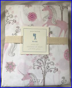 Pottery Barn Kids Paige Pink Unicorn Sheet Set & Pillowcases Full NWT NLA