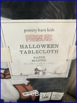 Pottery Barn Kids Peanuts Halloween Tablecloth 4 Napkins Set New Decor Snoopy