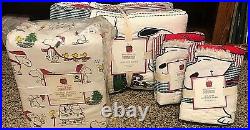 Pottery Barn Kids Peanuts Holiday QUEEN quilt shams sheets SNOOPY teen