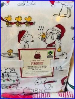 Pottery Barn Kids Peanuts Holiday Twin Quilt Sheet Set Euro Sham Snoopy Pillow